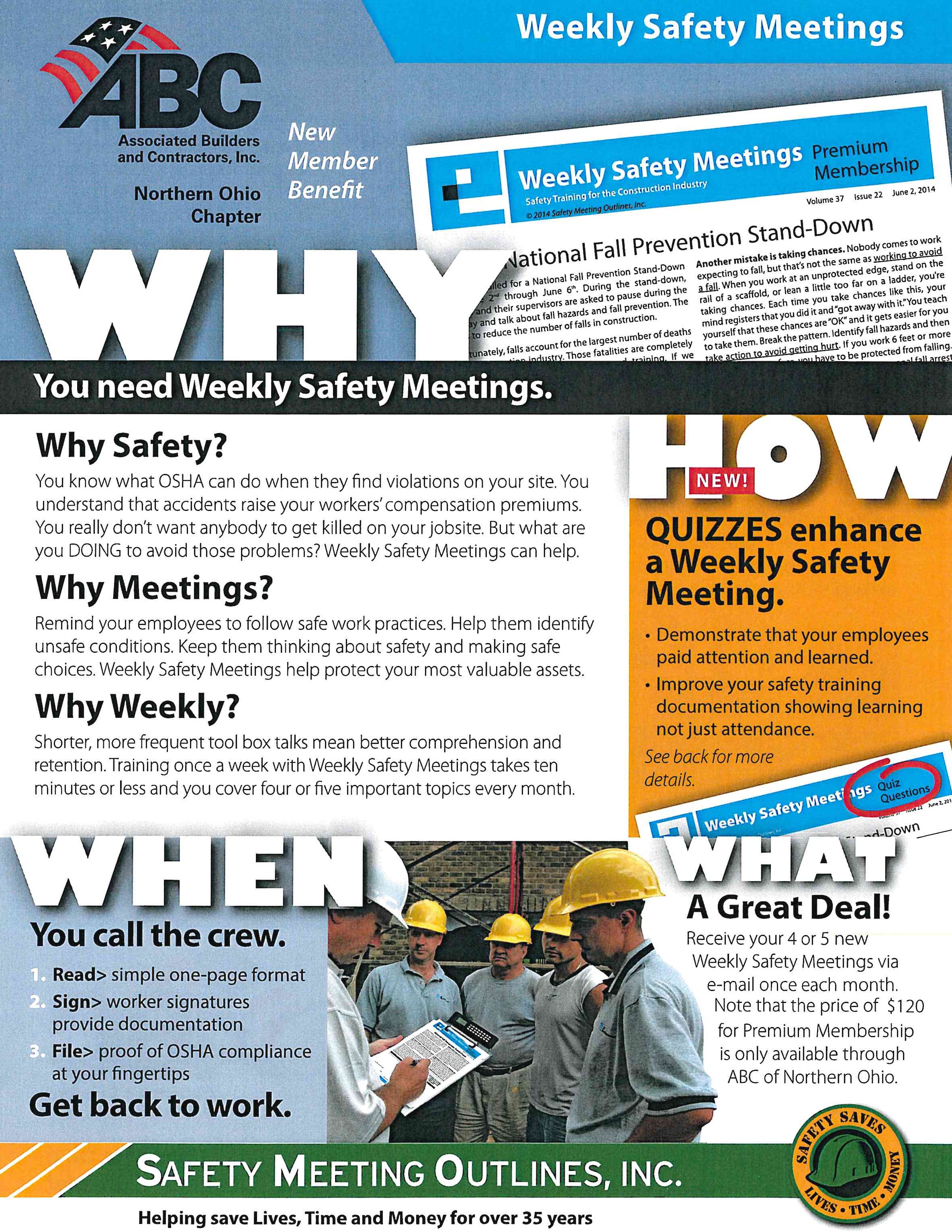 Nocal Safety Meetings Outlines